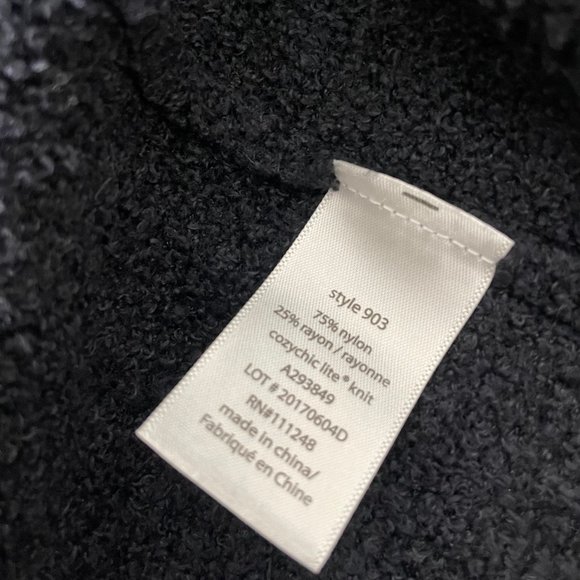Barefoot Dreams Black Cozy Chic Lite Open Front Cardigan Knit Sweater S/M - Picture 12 of 13